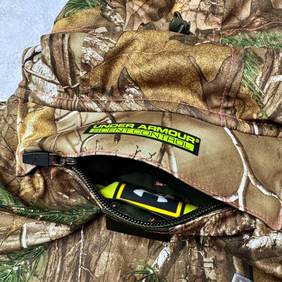 UNDER ARMOUR Half Zip Pullover Scent Control Camo Hunting Jacket Hoodie Medium - Picture 7 of 14